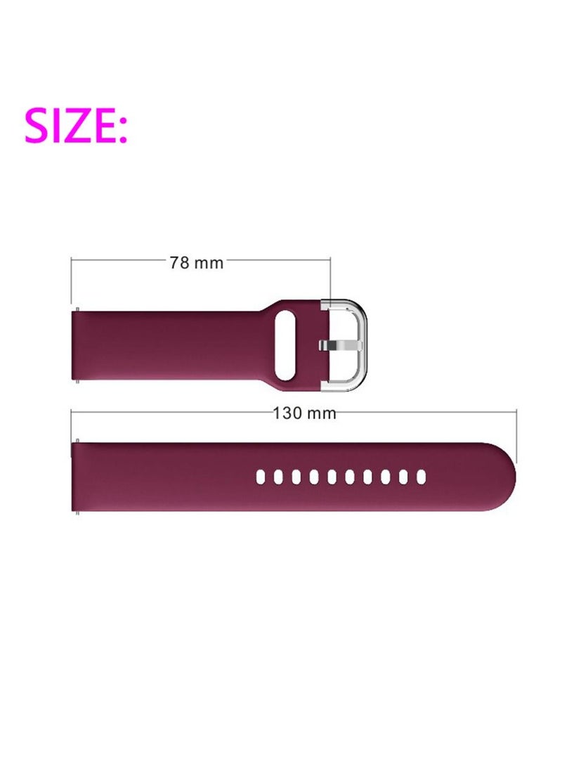 Silicone Sport Strap for Samsung Galaxy Active 2, 20 Mm Watch Bands Compatible for Samsung Galaxy Watch Active 2, Women Men, 4 Pack ( Black, White, Dark Purple, Dark Blue ) - Image 3
